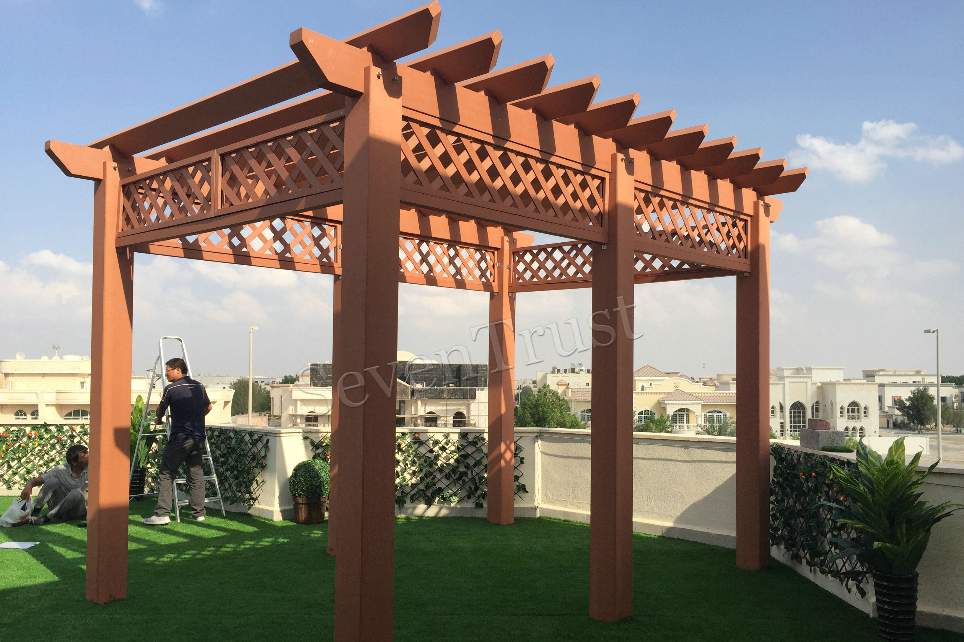 WPC Pergola Dubai | Wood Plastic Composite Pergola Project In Dubai